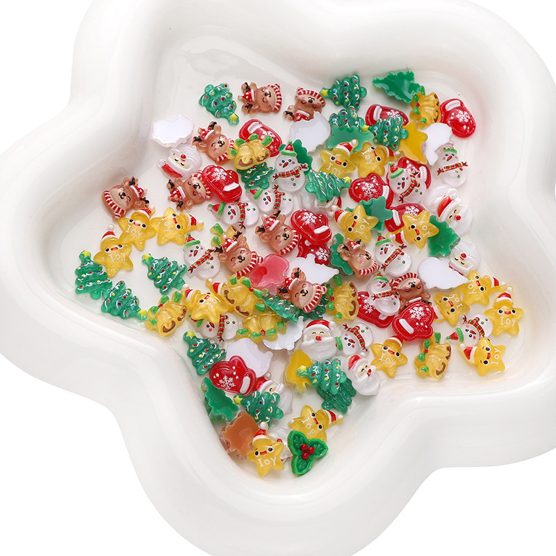 20/50Pcs Weihnachten Halloween Flache Rückseite Patch Harz Dekoration Perlen Für DIY Handgemachten Schmuck Machen Liefert Zubehör Handwerk: 3XL / Rot