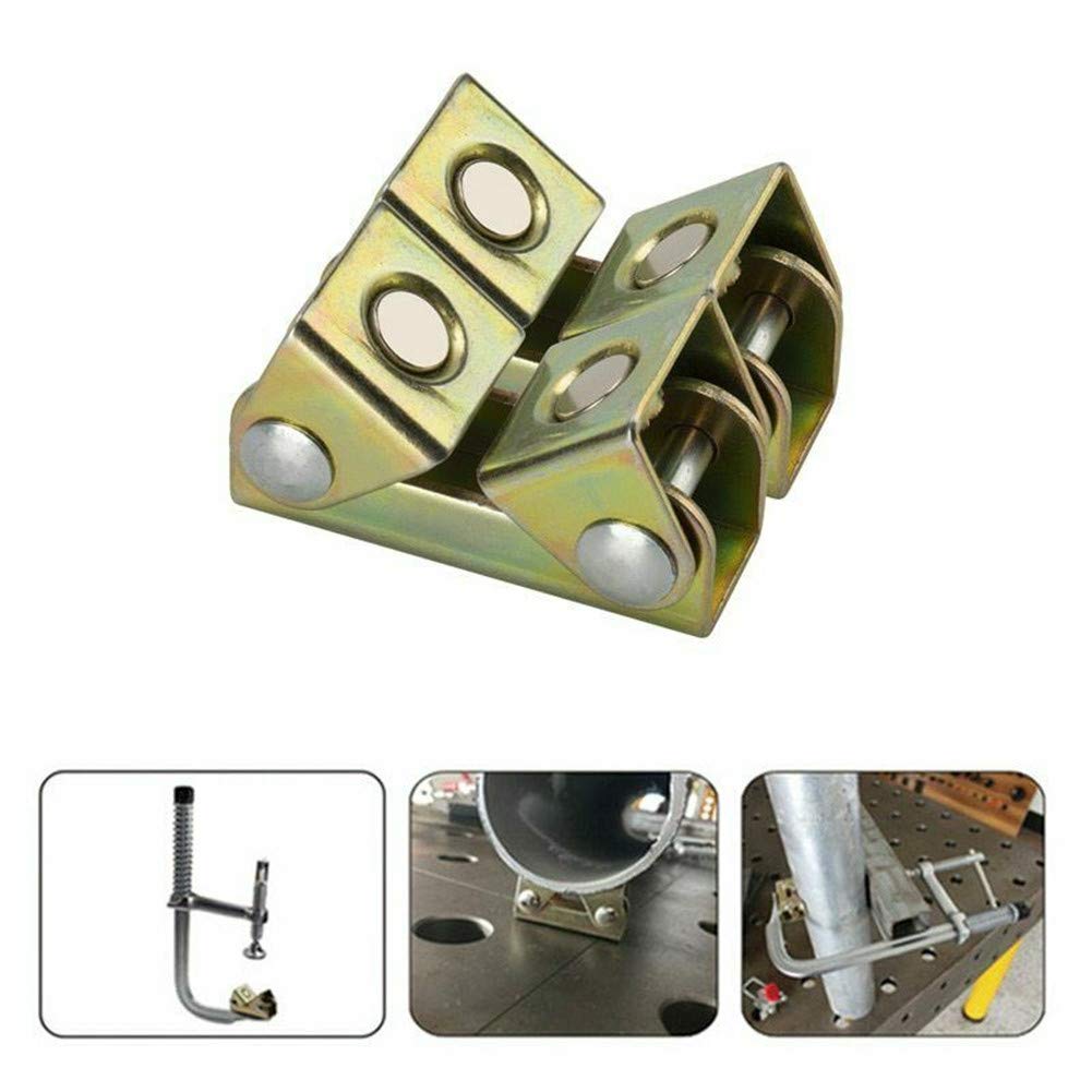 2pcs Magnetic V-Clamp Holder Magnetic Welding Magnetic V-Pads Adjustable Clamp Holder Strong Hand Tool V-Type Fixture