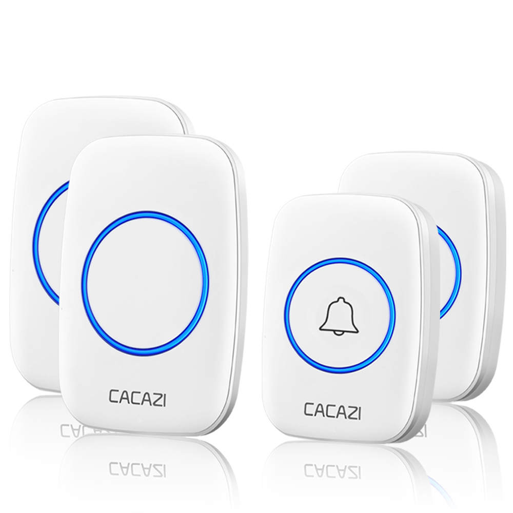 CACAZI wodoodporny bezprzewodowy dzwonek robić drzwi 300M zdalna bateria guzikowa dzwonek robić domu dzwonek nas EU UK wtyczka odbiornik bezprzewodowy dzwonek