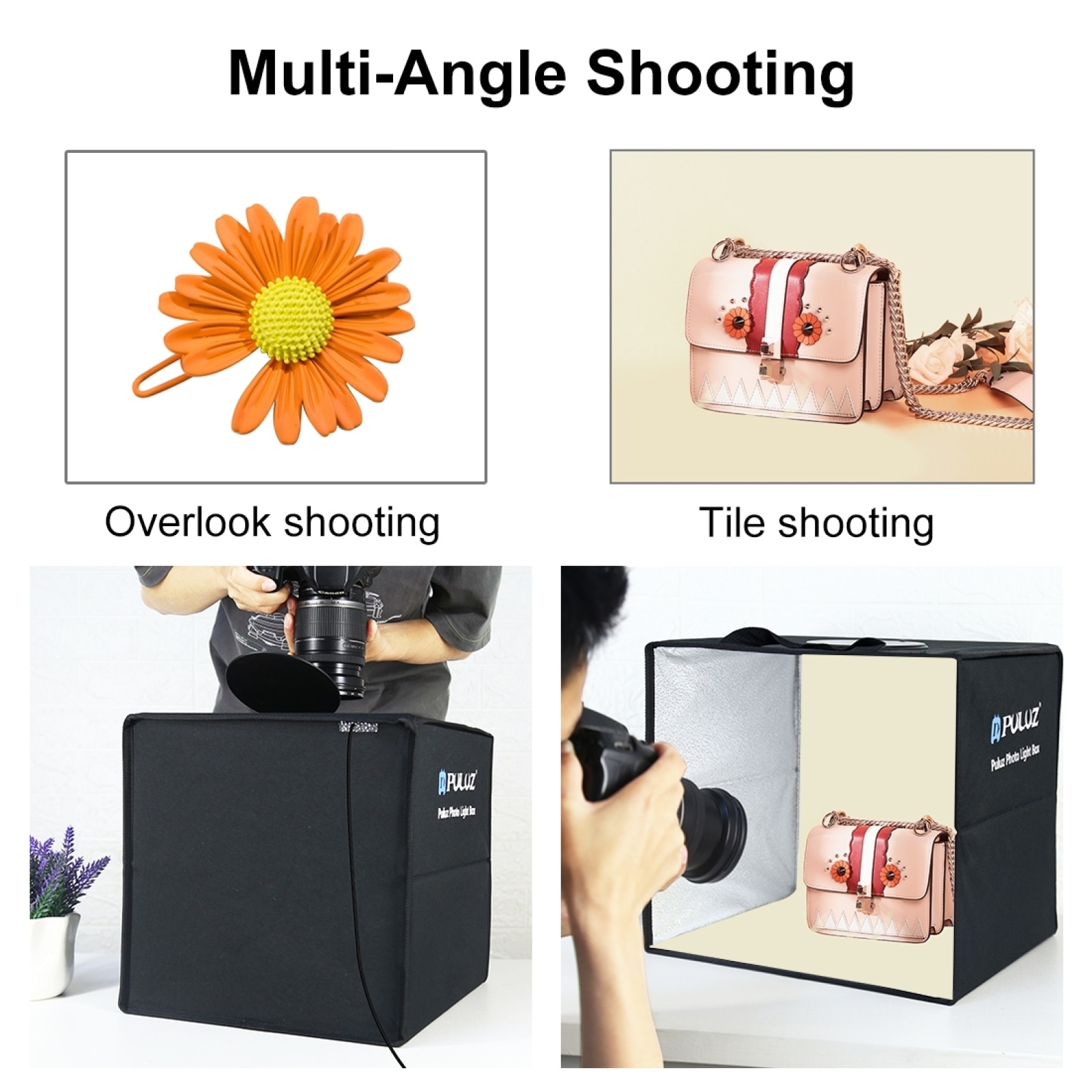 PULUZ Foldable 30CM Photo Studio Box Ring LED 3 Mode Light Photography Lightbox Shooting Tent Box Kits 6 Colors Backdrop Softbox