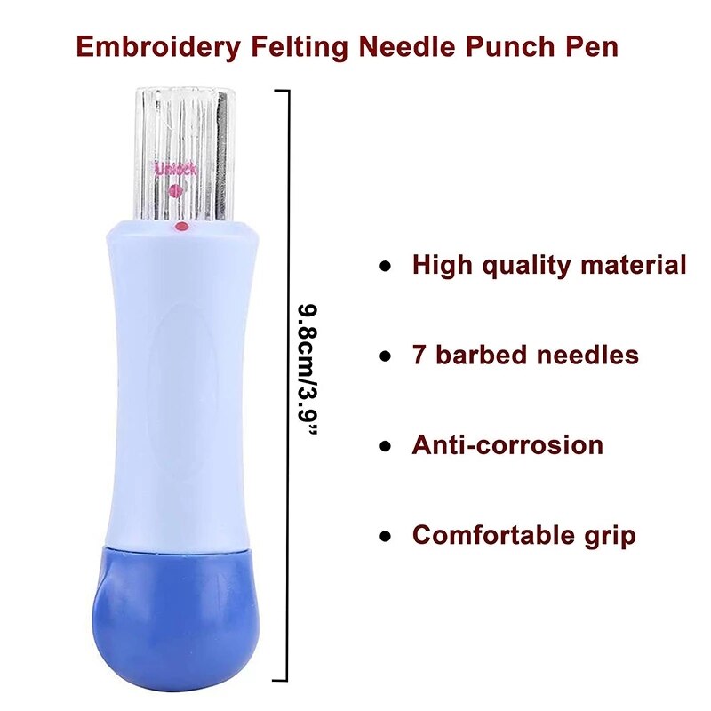 KAOBUY Felting Needle Kit With 7-Headed Pin Replacement Wool Felting Needle Tools-DIY Crafts Stitch Punch For Starter Kit