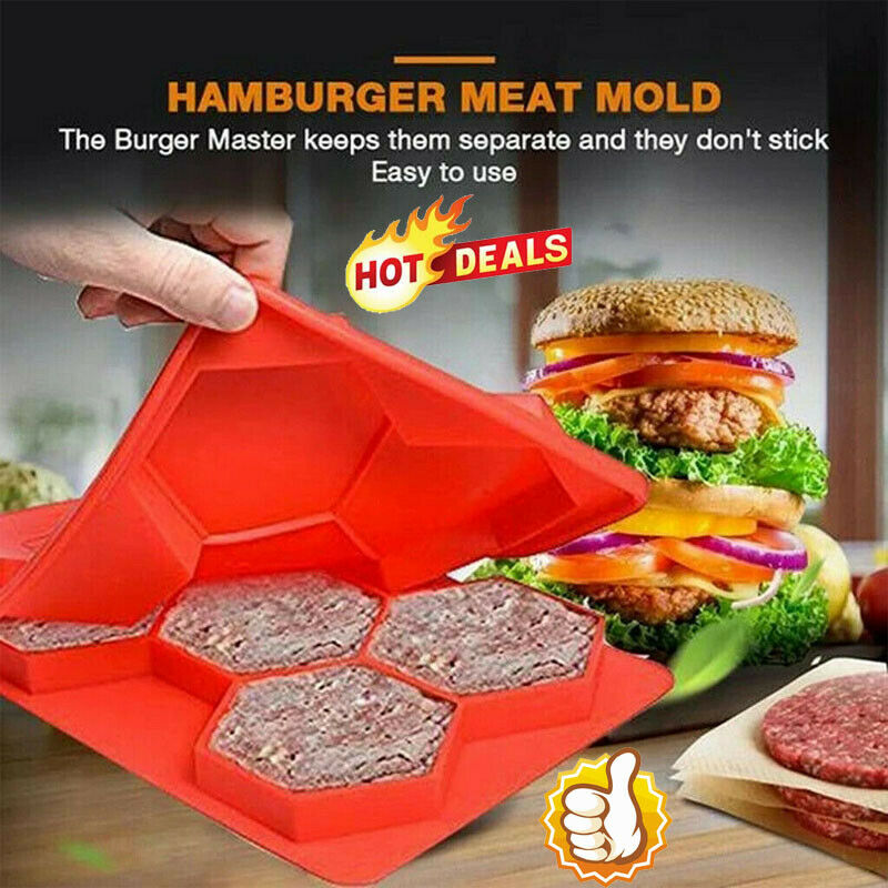Silikon 5- hål 7- hål hamburgare kött nötköttsmaskin grill hamburgerbiff pressform diy bakning fyrkantig hamburgerform hamburgerbiffar
