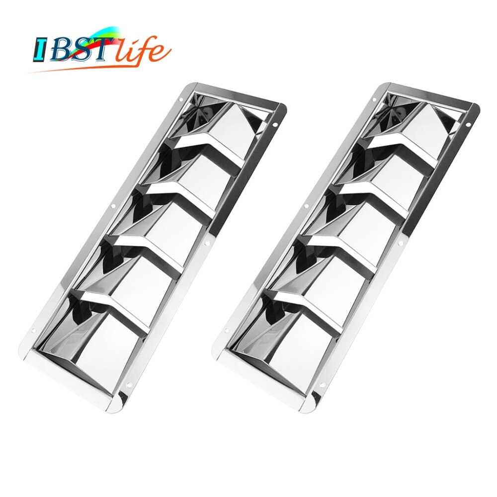 2PCS 5 Slots Stainless Steel 304 Boat Marine Square Air Louver Vent Grille Ventilation Louvered Ventilator Grill Cover