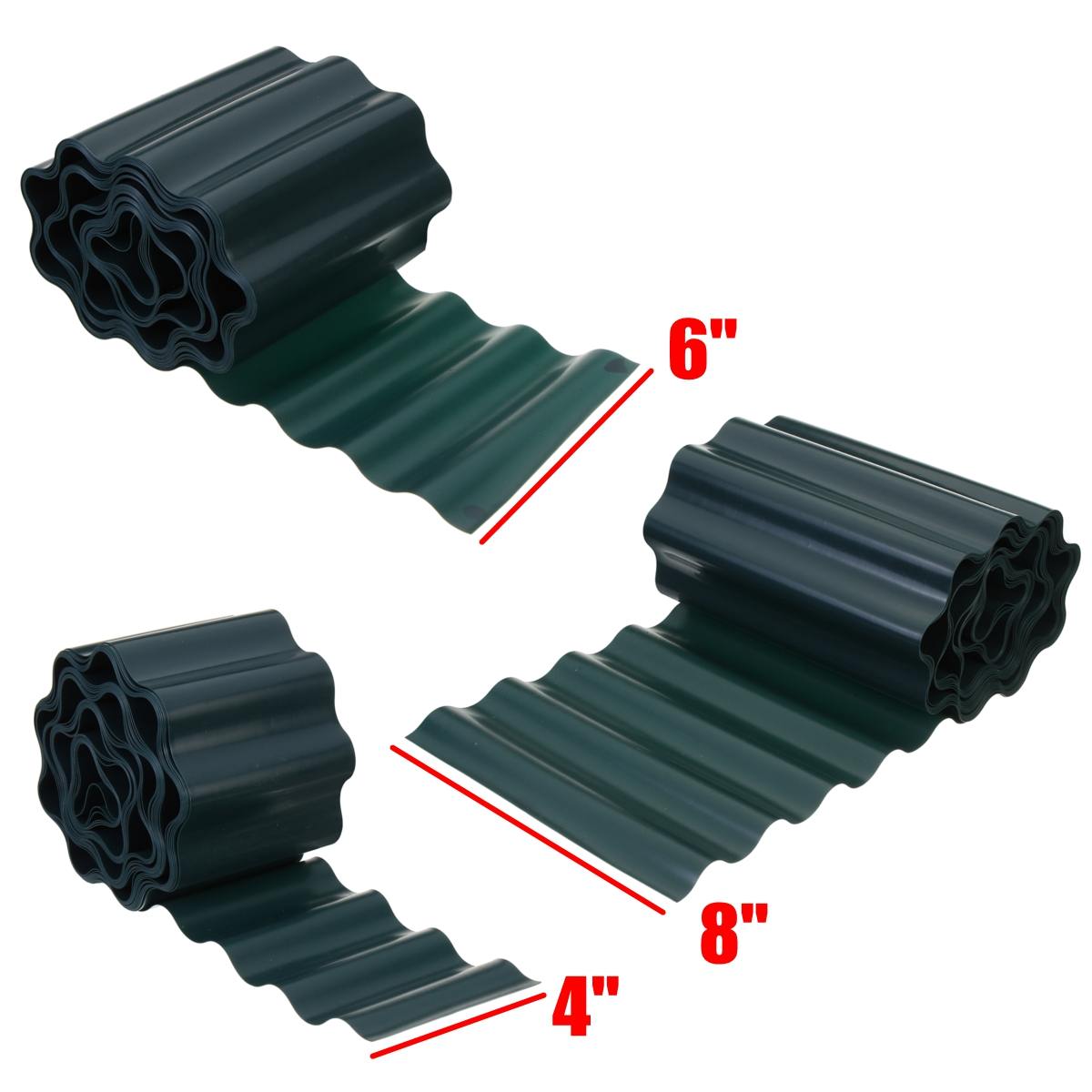 DIY Garden Decorative Lawn Edging 4''/6''/8'' Green Plastic Lawn Edging Decorative Fence Path Border Plant Beds