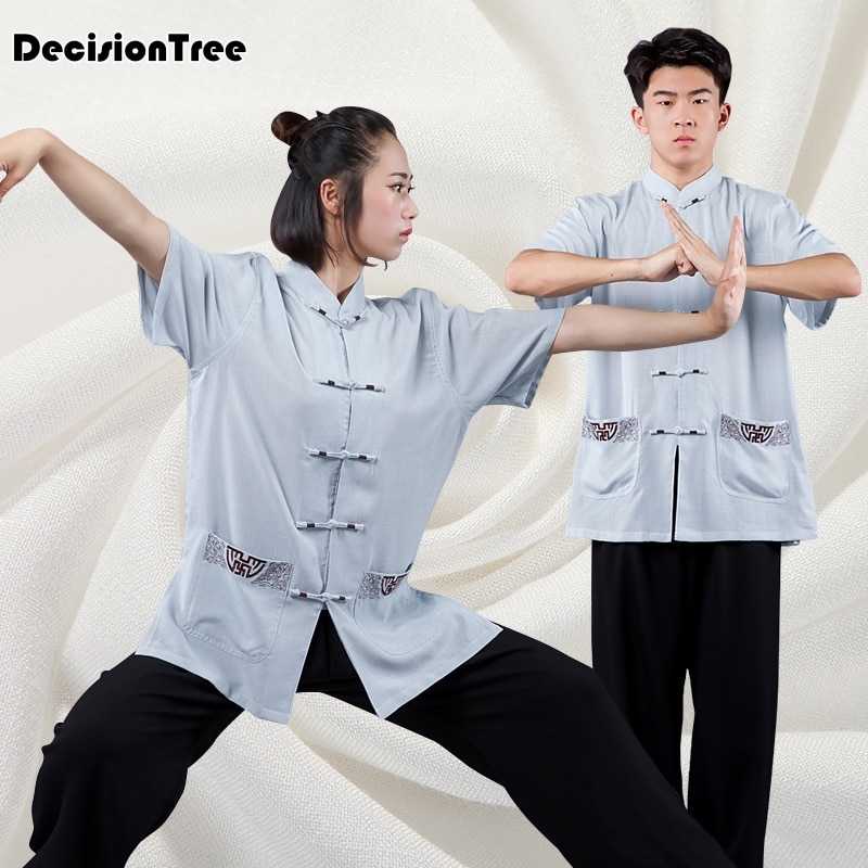 männer frauen tai chi shaolin wushu taiji oben Abschläge chinesische kung fu charakter holz Attrappe baumwolle wushu oben kleidung