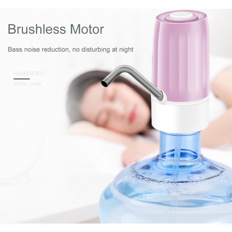 Portable Push-button Wireless Electric Water Pump with USB Cable and 304 Stainless Steel Tube for 4.5L - 18.9L Barrelled Water