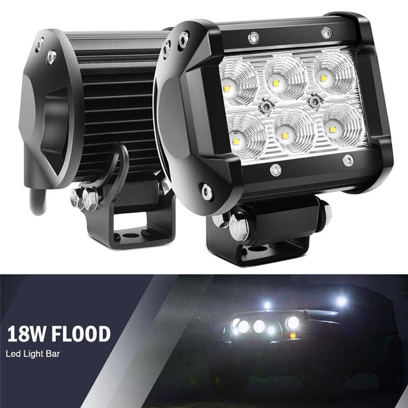 1Pc Auto Led Light Bar 18W Werk Licht Lamp Cree Chip Led Motorfiets Trekker Boot Off Road 4WD 4X4 Truck Suv Fog Licht Voor Atv