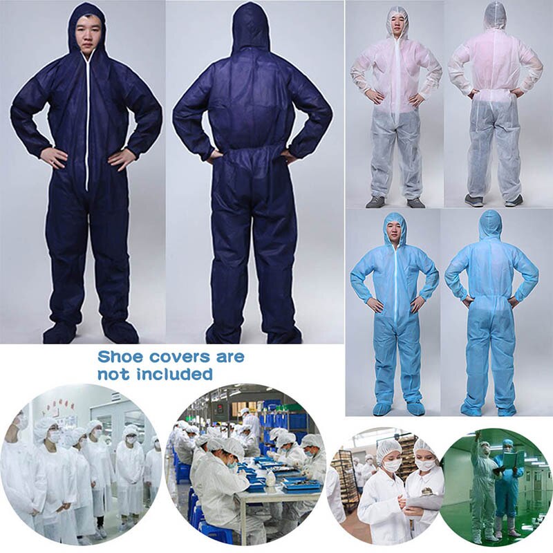 Engangs vandtæt olieresistent beskyttelsesdragt til spary maling dekoration af tøj overall dragt l / xl / xxl