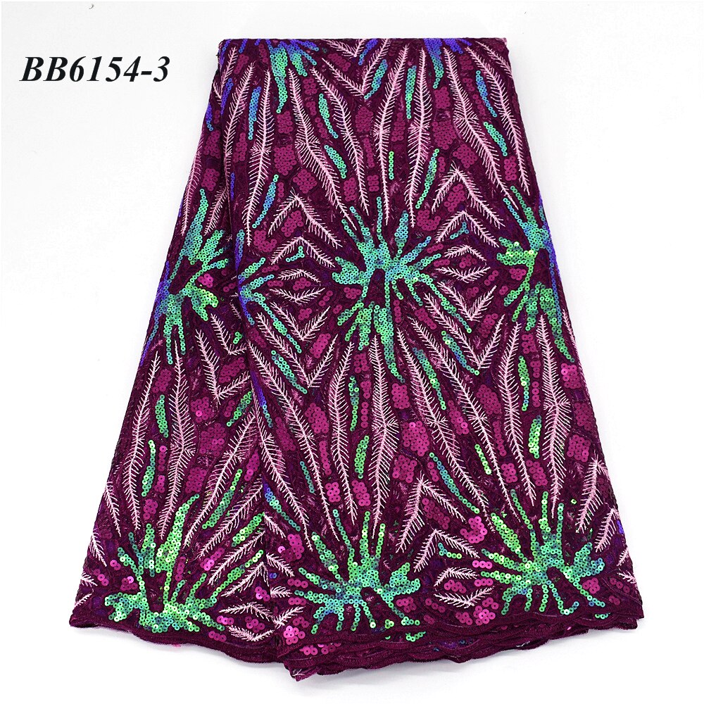 The latest style french net embroidery with sequin women party dress lace 5 yards