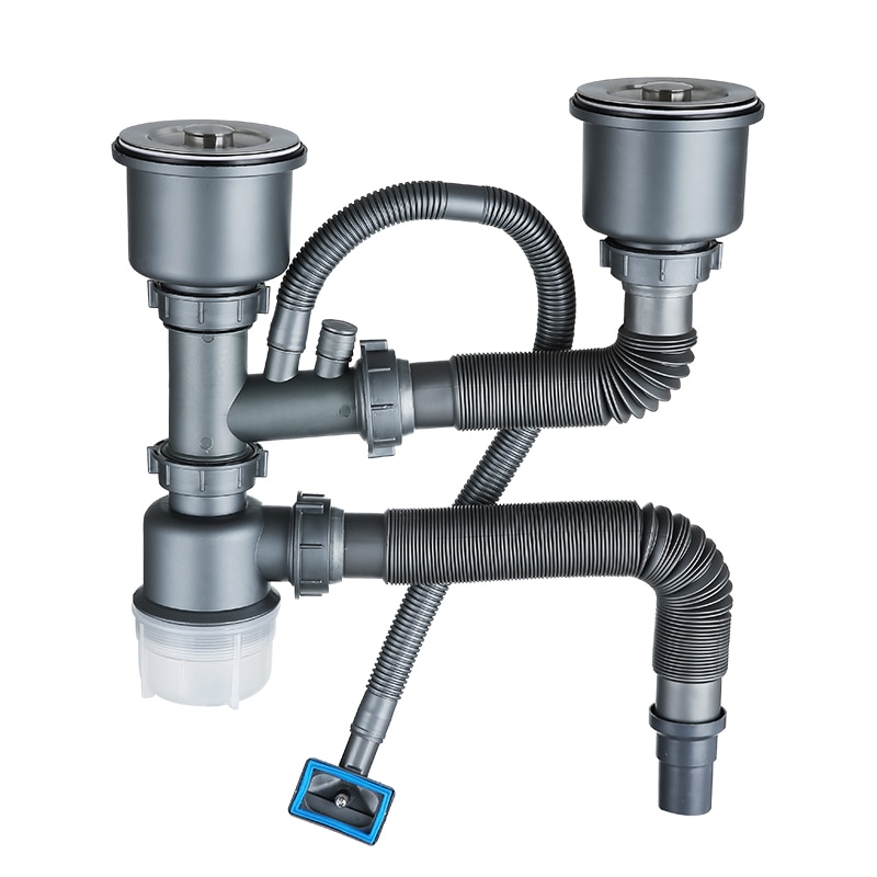 Kitchen sink double sink sink pipe fittings sink stainless steel sink set single and double sink drain pipe WJB32519