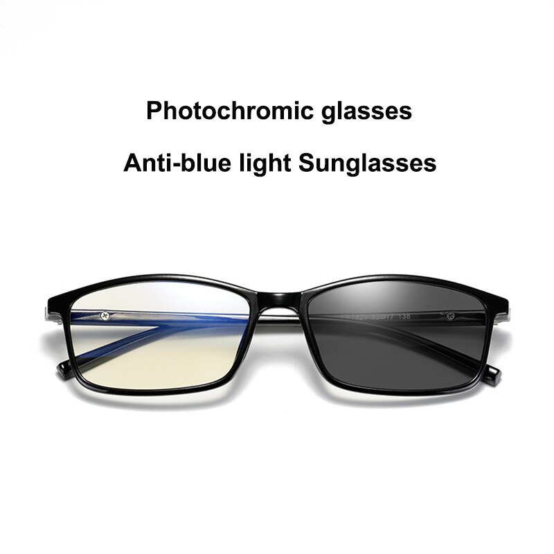 Anti Blau Licht Computer Gläser Photochrome Sonnenbrille Frauen Männer Rechteck Farbwechsel Brillen Ultraleicht Outdoor UV400