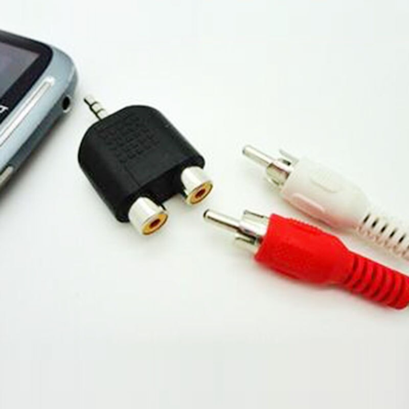 20 pcs 3.5 MM conector De Fone de ouvido para 2 RCA Adaptador Macho para a Fêmea AV conversor De Áudio de lótus