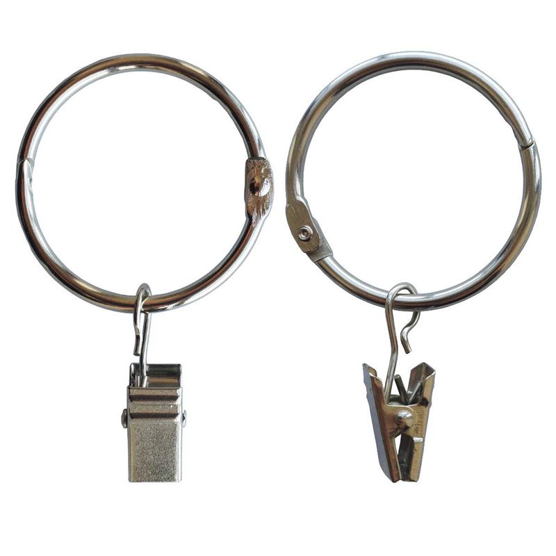 ! Lot de 30 Clips pour rideaux en métal, anneaux, tringle, crochets avec Clip solide, faciles à ouvrir et à fermer, 1.5