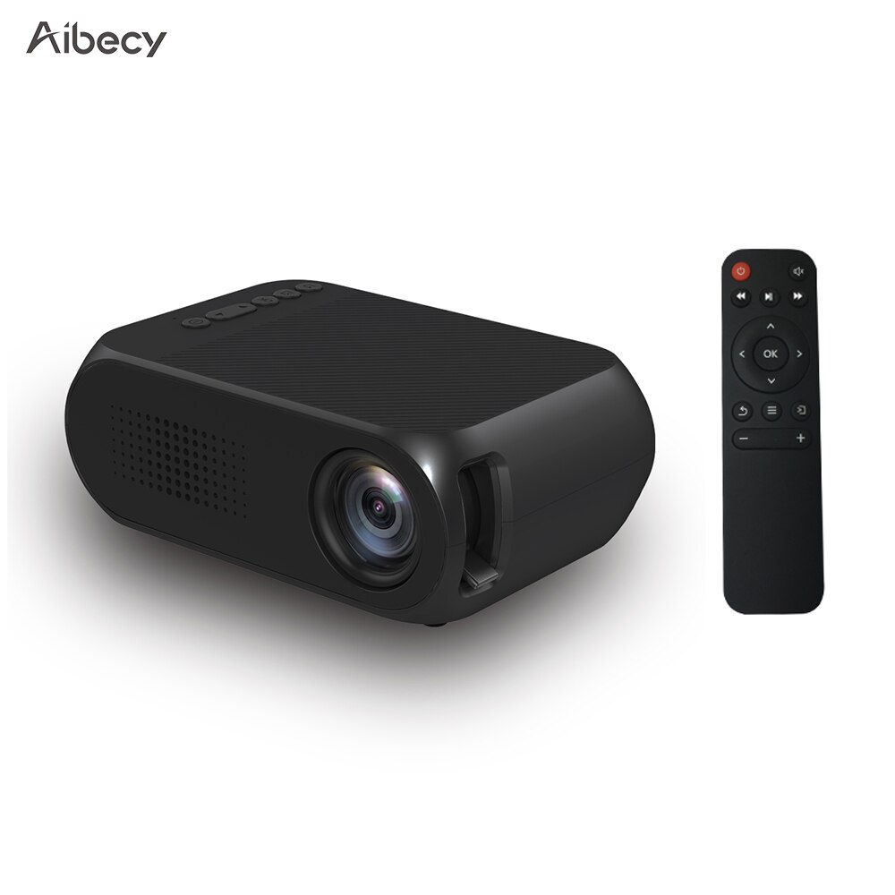 Aibecy YG320 Mini Portable LED Projector 1080P Supported 600 Lumens Multimedia Home Theater Video Projector Remote Control