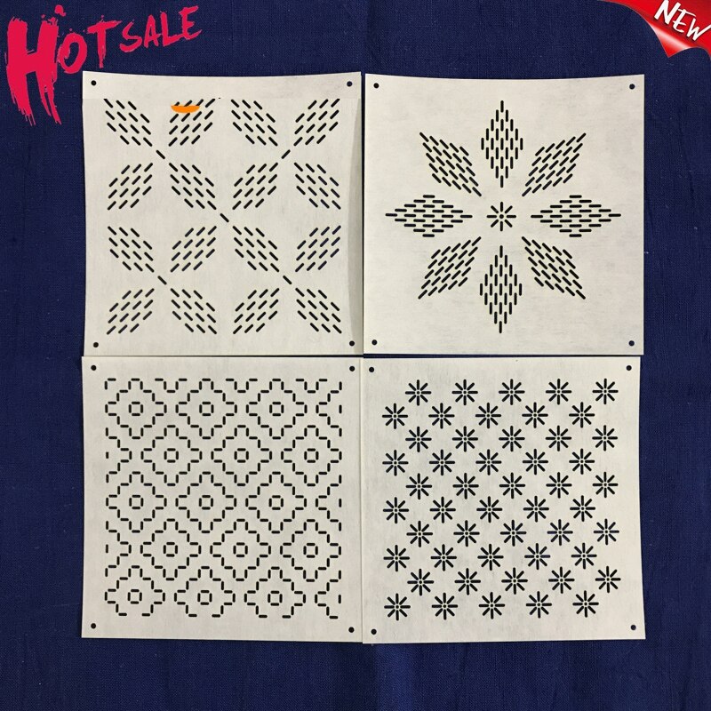Klasyczne szablony Sashiko miękki szablon kwiat ścieg diamentowy szablon robić rysowania kwiat akcesoria Sashiko