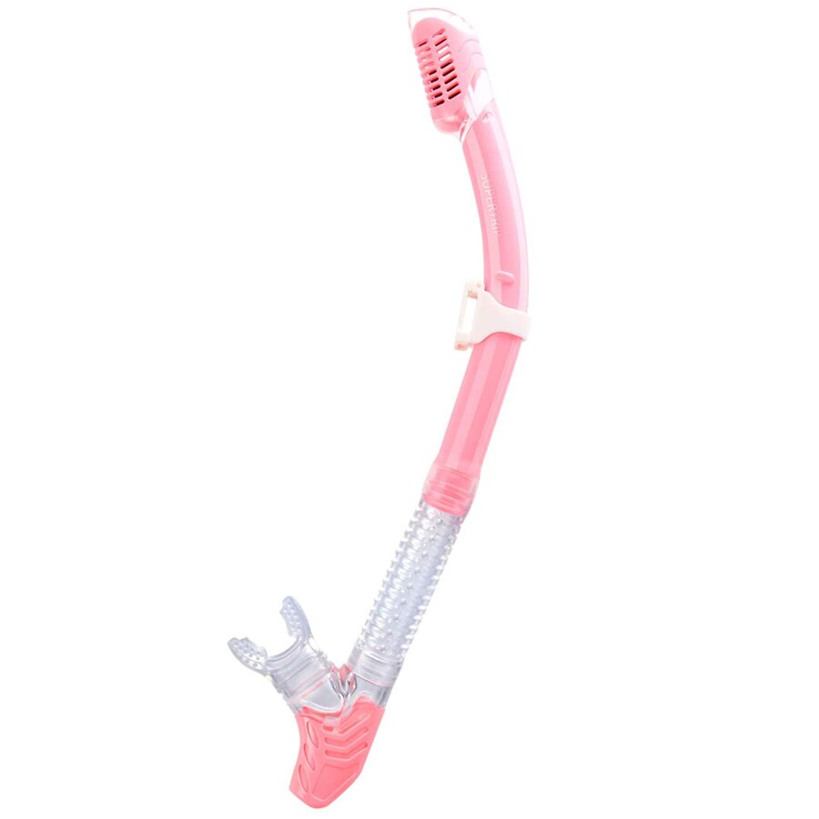 Tuba sec pour adultes, plongée sous-marine avec protection contre les éclaboussures et Valve supérieure, apnée libre, natation pour adultes et jeunes: Pink
