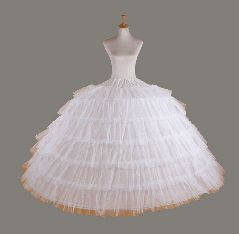 Jupon blanc Super moelleux Crinoline, sous-jupe pour robe de mariée, 6 grandes créoles, en Stock, , offre spéciale