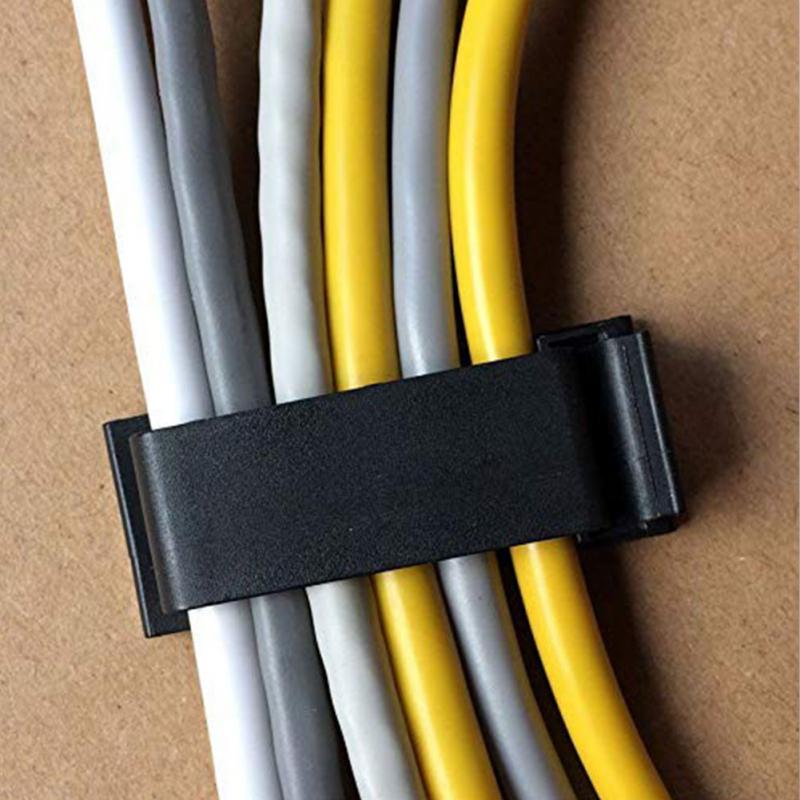 50 st kabelhållare sladdhantering skrivbord wire tie fixer självhäftande bil kabel organiserar klämmor kabel upprullare