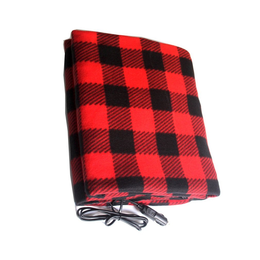 12V 100*60cm Car Electric Heating Blanket Brushed Fleece Warmer Blankets Foldable Plush Pad Winter Warming Supplies