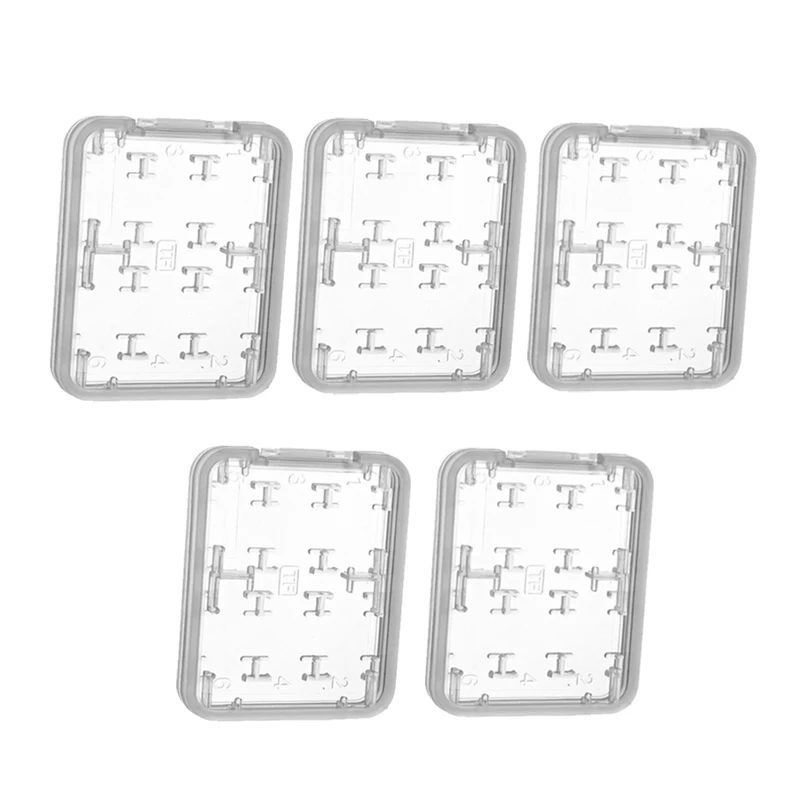 8in1 Sim-kaart Opbergdoos Transparante Geheugenkaarten Case Waterbestendig Houder Cover voor Micro SD SDHC TF Geheugenkaarten mini Box: Rood