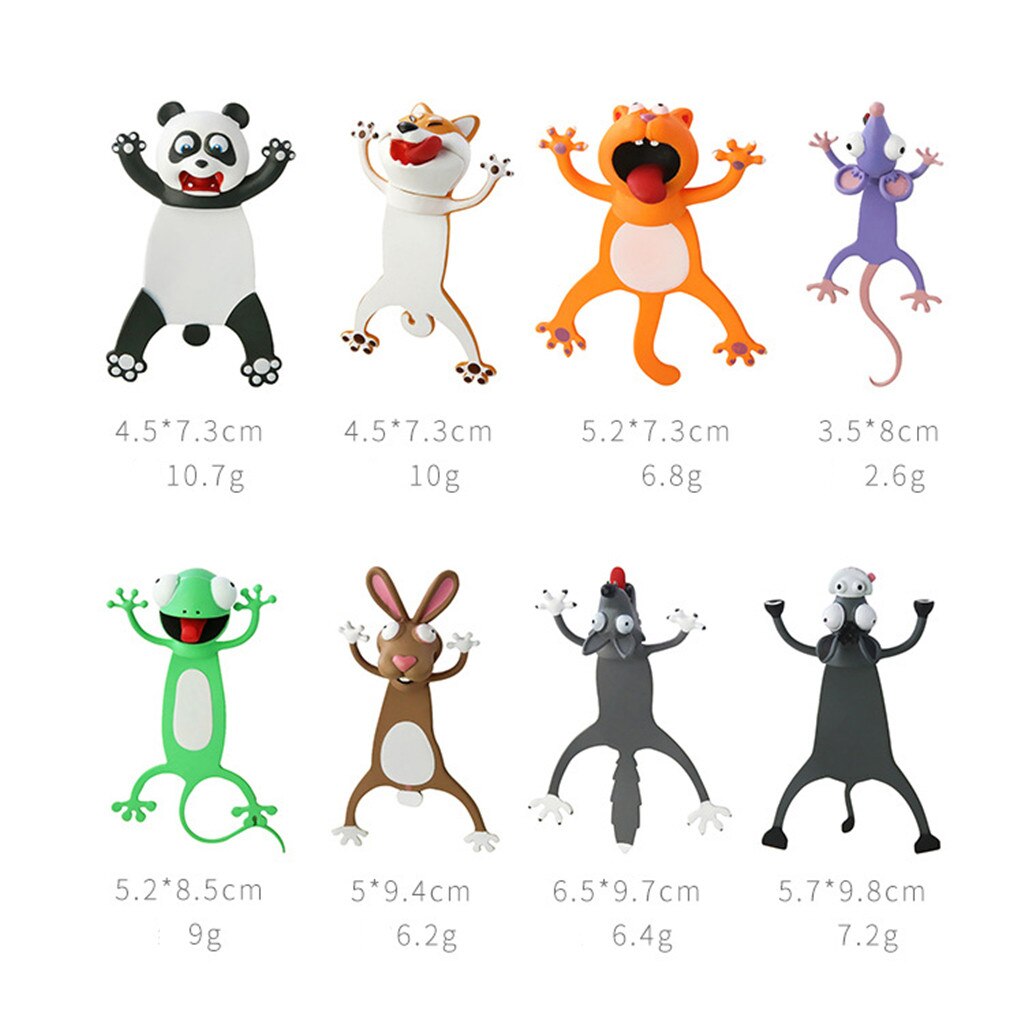 3d Stereo Kawaii Cartoon Lovely Animal Bookmark Wacky Bookmark Student Children School Stationery Kids 3d Bookmark #2