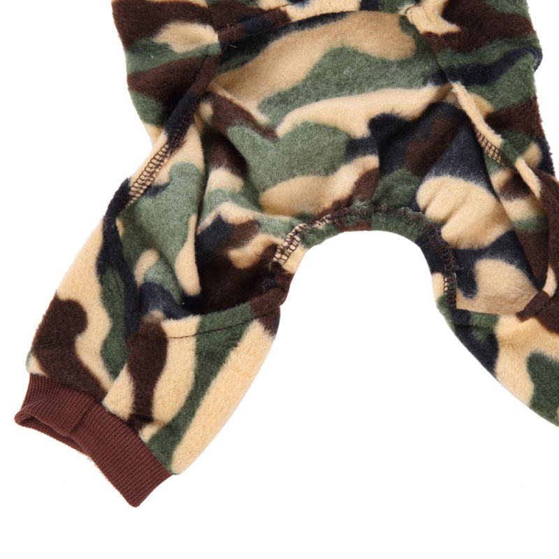 Sällskapsdjur kläder kostym kamouflage ko mönster valp hund kläder sällskapsdjur varm pyjamas vinter fyra fot fleecepet kläder