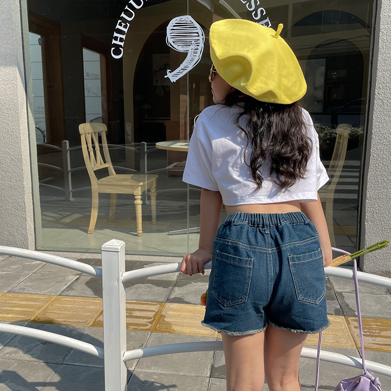 Lente Zomer Meisjes Shorts Baby Denim Shorts Kids Bottoms Kinderen Streetwear Kleding Onregelmatige Taille Ripped Tassel 4-13Y