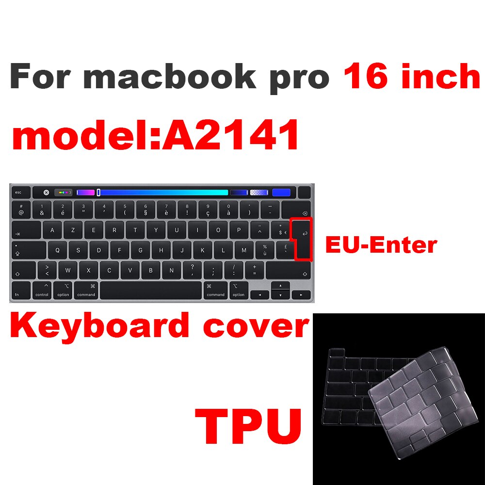 laptop keyboard cover macbook pro 16 inch A2141 Keyboard protective film Transparent keyboard cover For macbook pro 16: pro16-TPU-EU-KEY