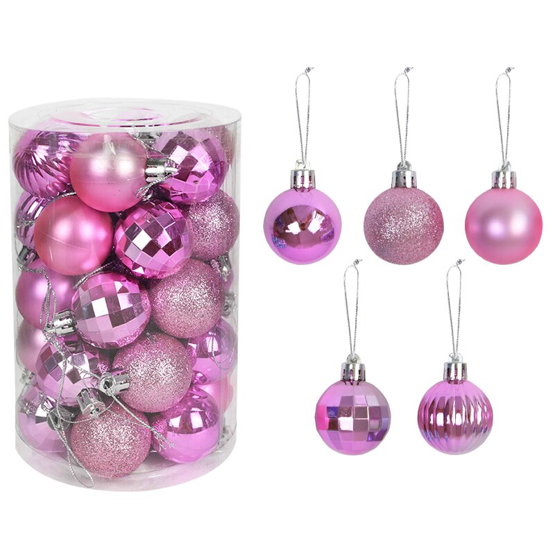 Boules de noël pour décoration de maison, 34 pièces mélangées, pendentifs en plastique, or et argent, fournitures de noël: D07