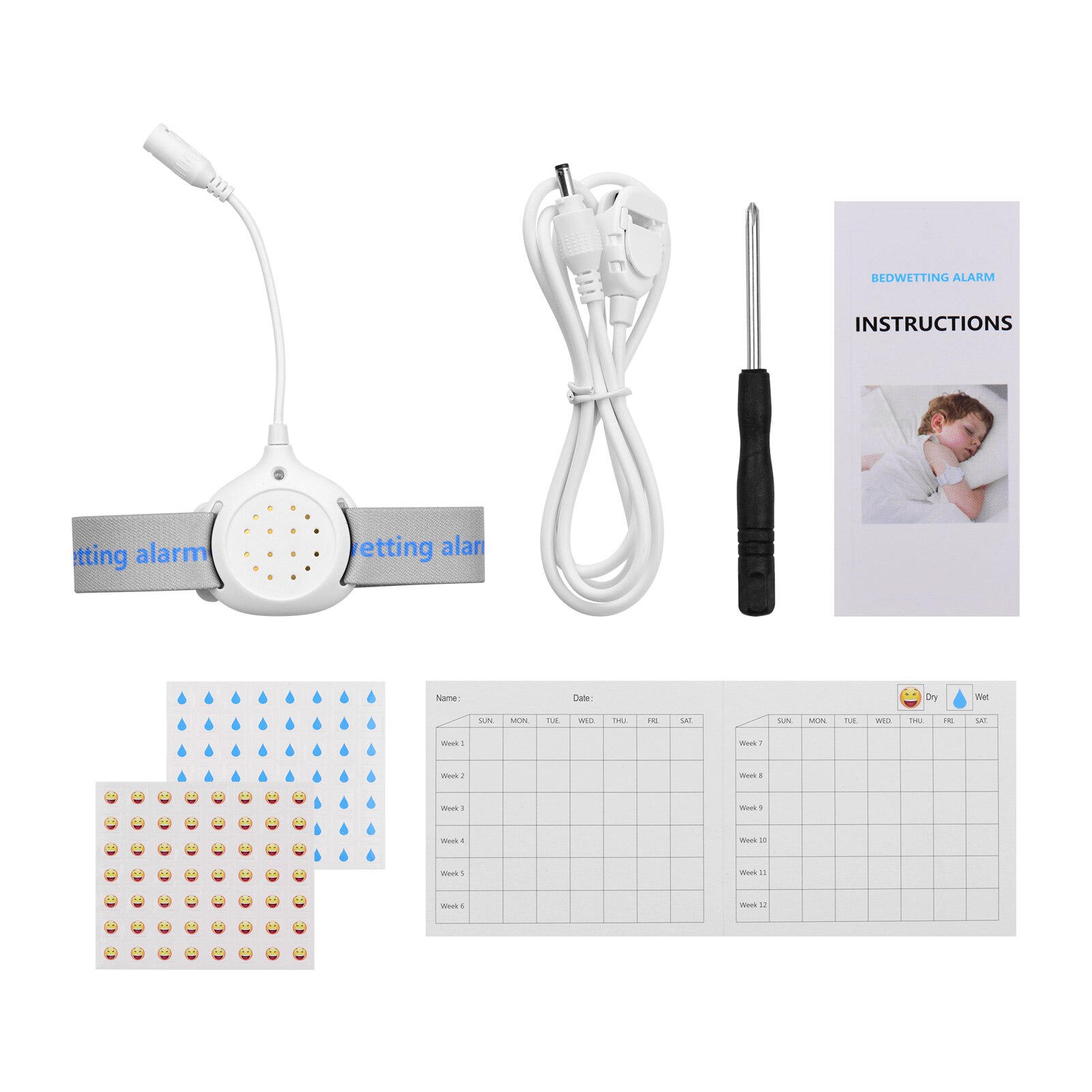 Plaswekker Pee Alarm Enuresis Sensoren Baby Kids Zindelijkheidstraining Ouderenzorg Met Geluid Trillingen Licht Indicator Herinneren: Built-in Battery