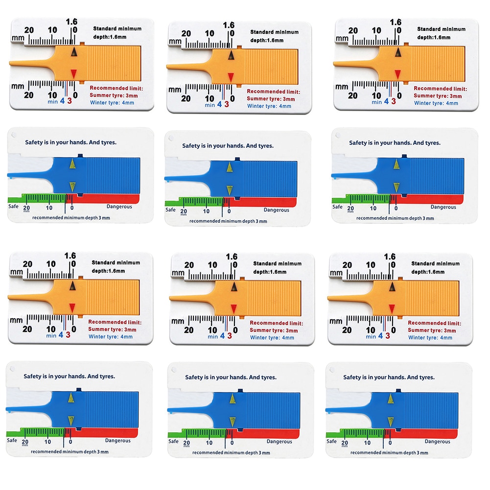 1-8 stücke Messen Werkzeug Measrement Liefert 0-20mm Anzeige Metallbearbeitung Auto Auto Reifen Lesen Depthometer Tiefe Messgerät Seite Motorrad