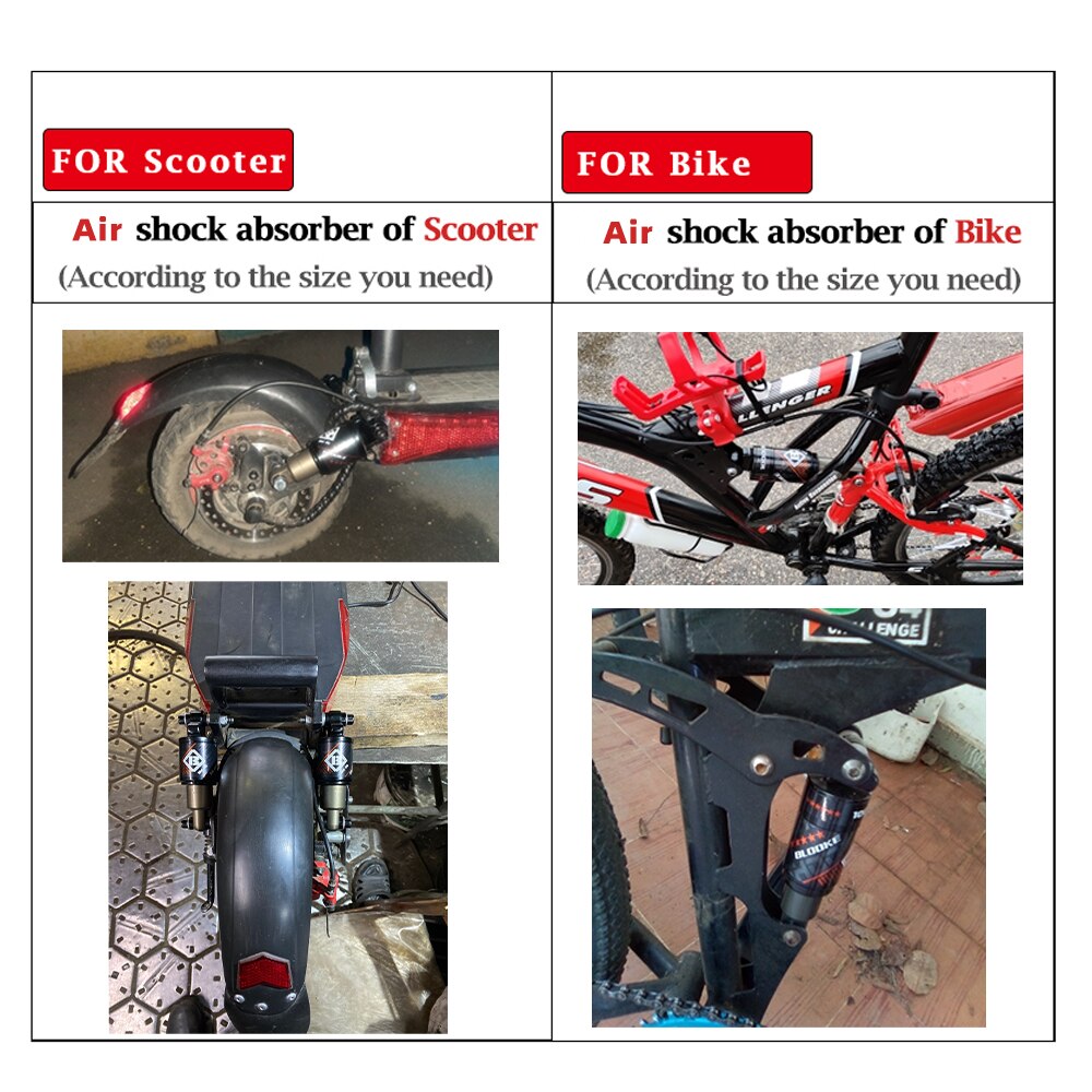 Blooke luftdämpare stötdämpare bak fram 120 125 150 165 190 mm mtb cykel e-bike kindshock mountainbike skoter  m365 kugoo  m5 m4