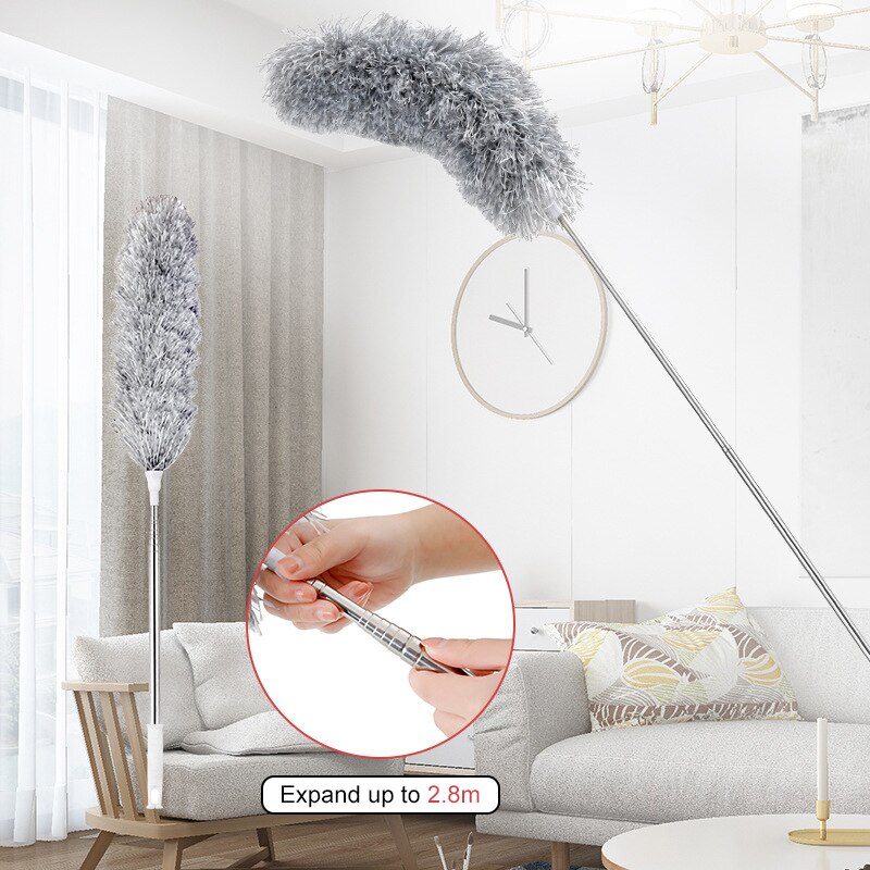 Microfiber Dust Brush Telescopic Ceiling Bedside Sofa Duster Air Condition Car Furniture Cleaning Brush Household Cleaning Tools