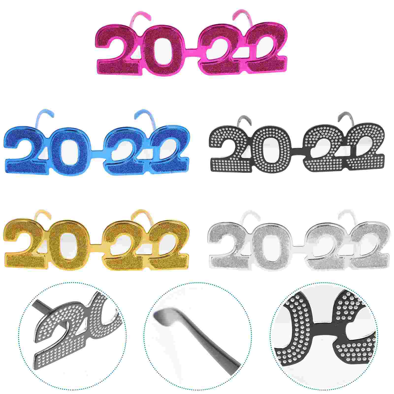 Accesorios para gafas de Año , 5 piezas, 2022, accesorios para fiestas, 2022, gafas digitales