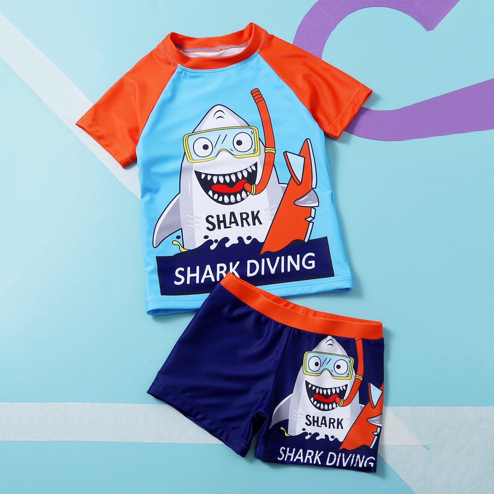 Peuter Kids Jongens Kleding Shark Brief Korte Mouw Badmode Badpak Zomer Outfits Set Kind Kleding Sets