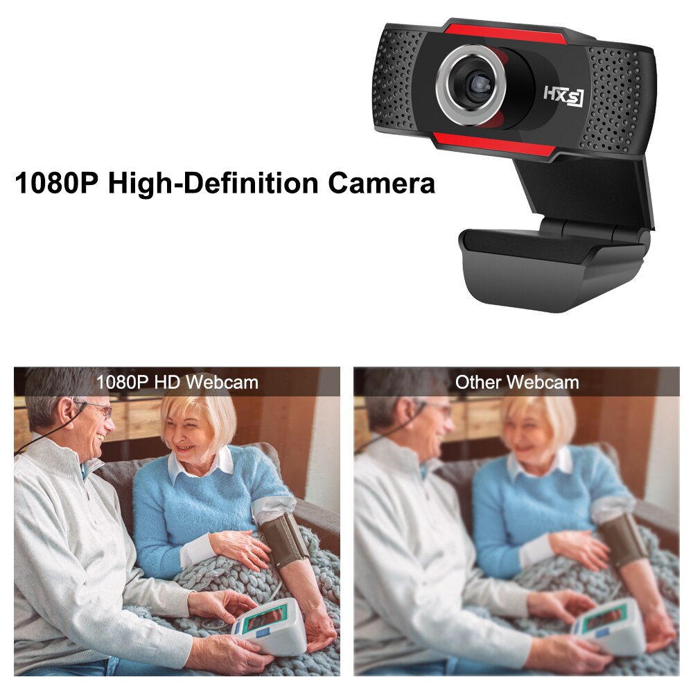 HXSJ S80 USB ragnatela telecamera 1080P HD 2MP Macchina Fotografica Del Calcolatore Webcam costruito-in fonoassorbente Microfono 1920*1080 Risoluzione dinamica