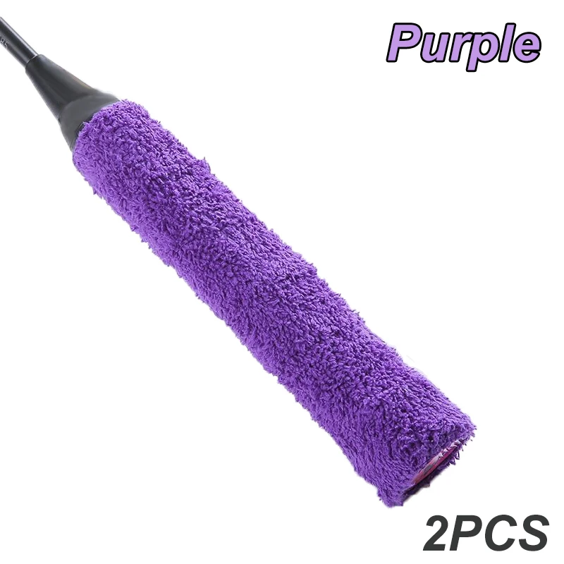 2PCS Badminton Racket Thickened Towel Grips Super Absorbent Anti-slip Cotton Towel Grip Wraps for Tennis Badminton Bike Handle: green