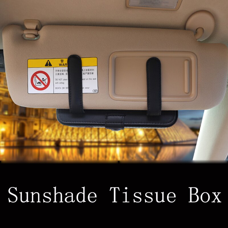 Camellia Rhinestone Car Sun Visor Type Car Tissue Box Holder Leather Diamante Interior Floral Paper Towel Storage Accessories