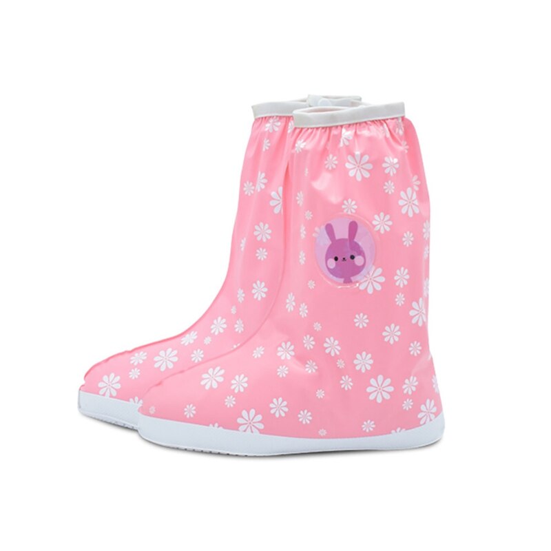 Baby Kid Kinderen Regen Schoenen Cover Leuke Waterdichte Laarzen Antislip Overschoenen Herbruikbare: Roze / M