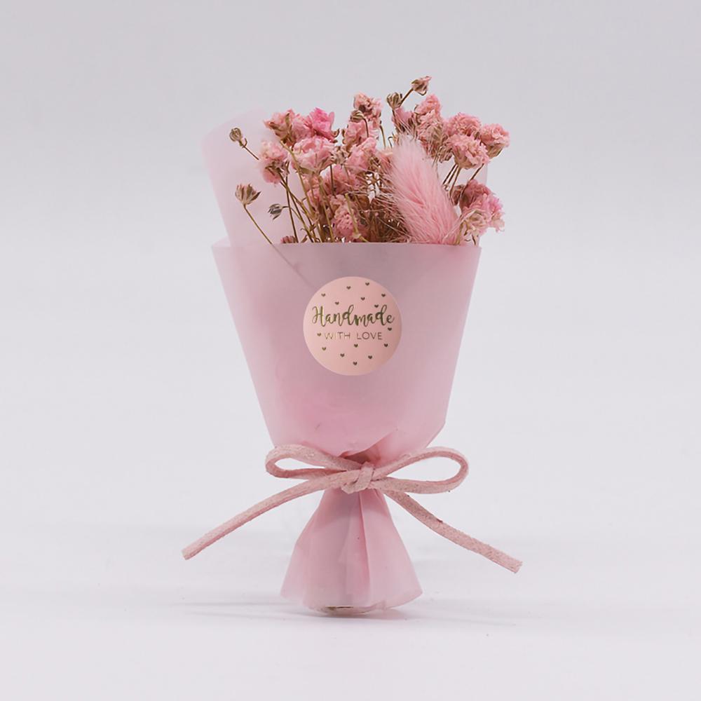 500 stk/rulle pink håndlavet med kærlighed klistermærker med guld folie pink klistermærker til firma giveaway & fødselsdagsfest favoriserer etiketter