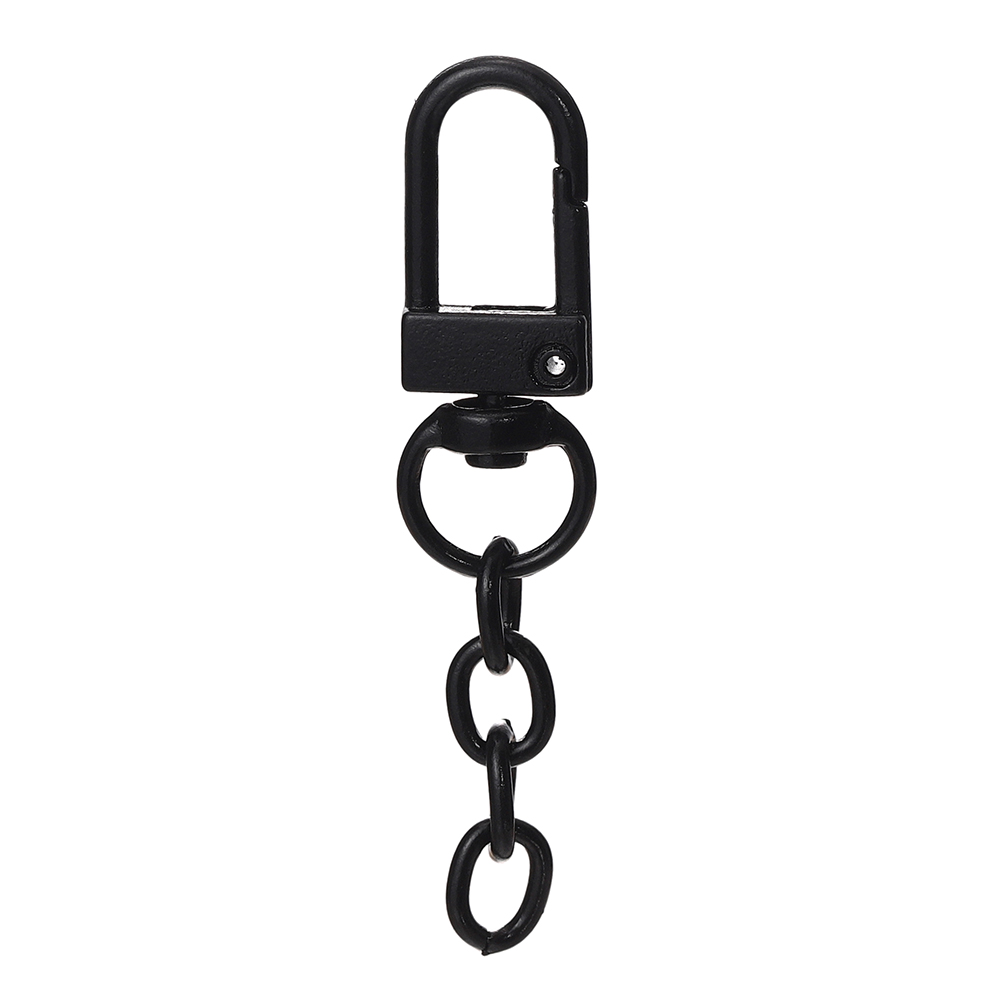 10pcs/lot Keyring Lobster Clasp Spring Buckle With Chains Colored Keychains For DIY Jewelry Making Key Ring Hooks Bags Buckle: black