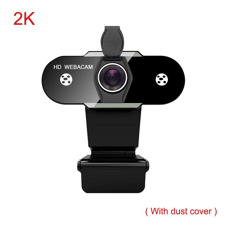 1080P 1944P 720P 480P HD cámara Web con micrófono giratorio PC cámara Web de escritorio Cam enfoque automático para PC Video llamada de aprendizaje en línea: 2K With cover