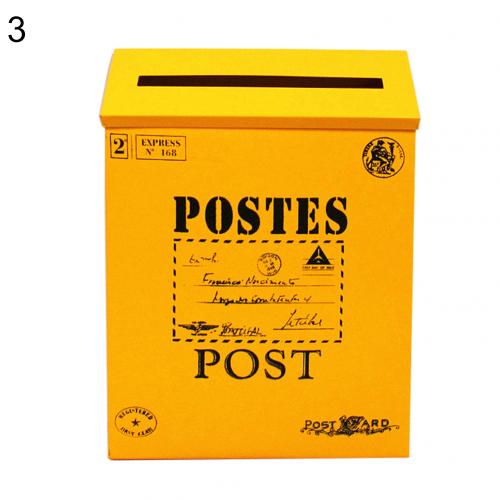 Retro metall vegghengt postkasse bøtte avis postkasse post hage dekor: 3