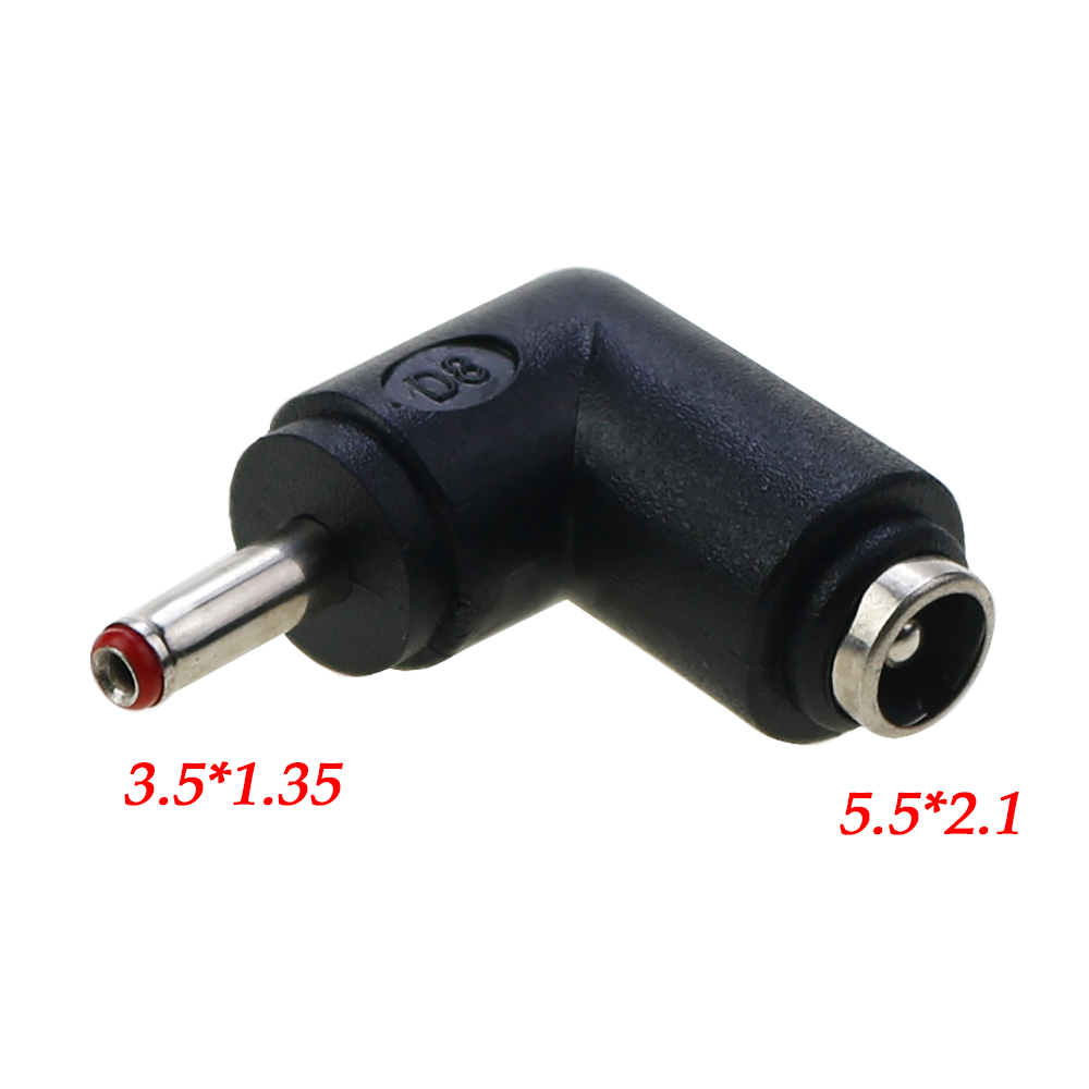 1PC DC Power Converter Plug 5.5x2.1mm Internal Thread To 90 Degrees 5.5x2.5 6.0X1.4 4.0X1.7mm External Thread Adapter Connector: army green