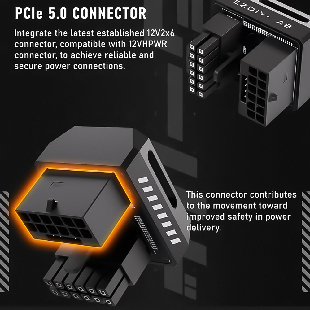 12VHPWR 180 Degree Angled Adapter 600W 16 Pin GPU Power Connector Pcie 5.0 Power Adapter for 12+4pin RTX 3090Ti 4070Ti 4080 4090