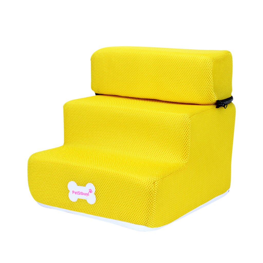 Pet Stairs Ladder Dog House Pet Bed Stairs Puppy Cat Bed Steps Mesh Foldable Detachable Pet Bed Pet Climbing Ladder Bed #T1G: Yellow