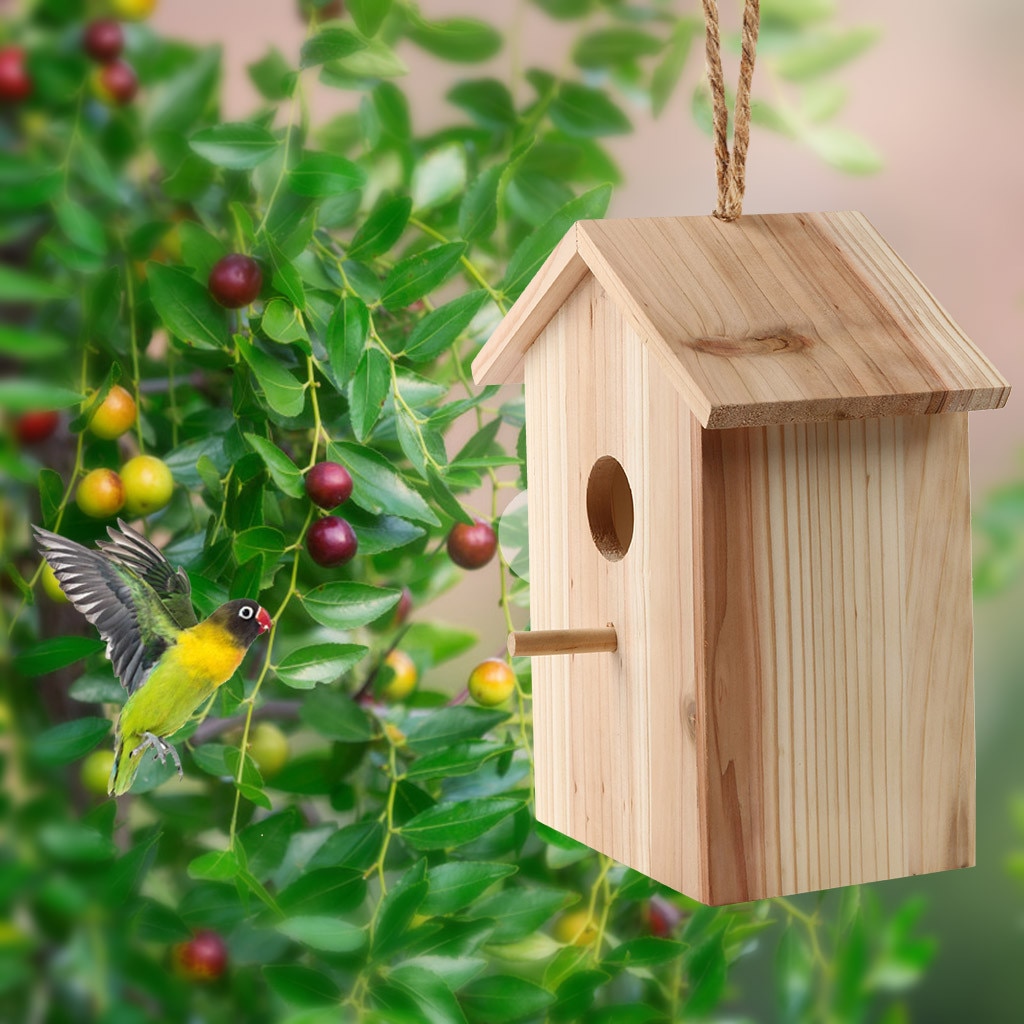 Hout Vogelnesten Outdoor Zuignap Zichtbaar Vogel Huis Tuin Venster Vogelhuisje Wilde Vogels Voeden Dispenser Voedsel Container Huis