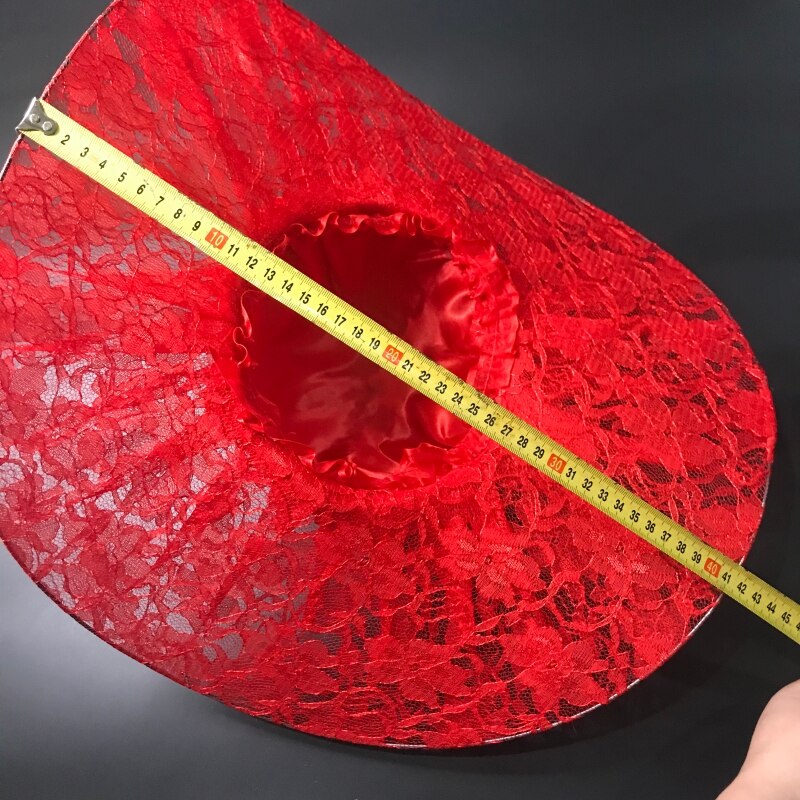 Vårdamer bryllupshatter til bruder håndlagde blomster hvit/svart/rød blondehue bryllupsfest bryllupstilbehør