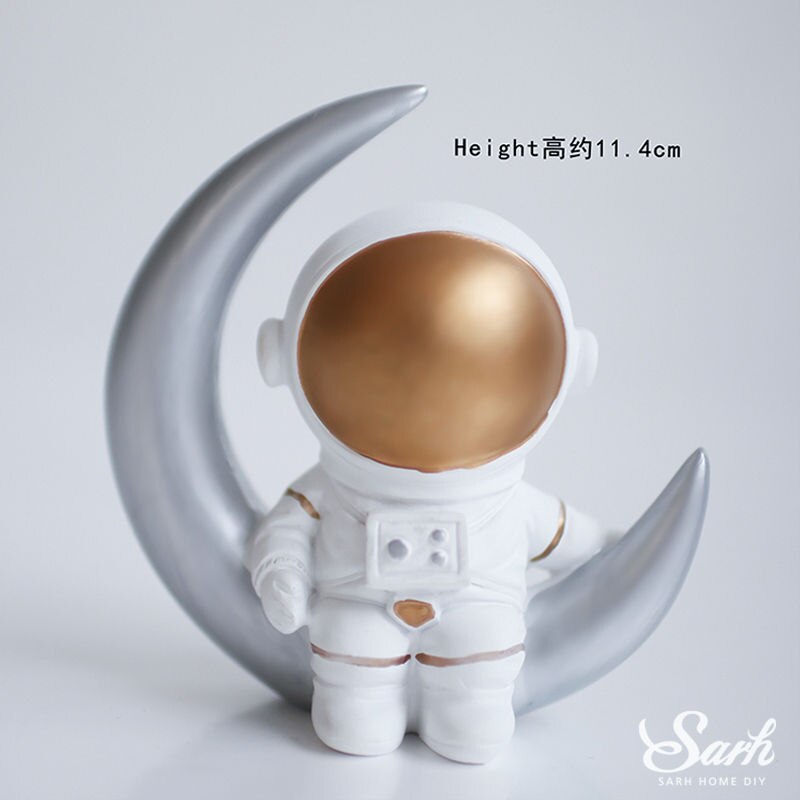 Fusée décorations de vaisseau spatial | Décoration de gâteau d'astronaute "Oh Baby" joyeux anniversaire mariage spectacle bébé, fournitures de pâtisserie, adorables Ins: Moon astronaut