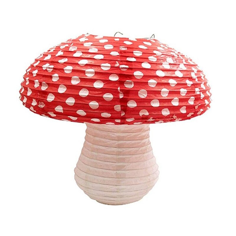 Grandes lanternes en papier en forme de champignon, décor de fête d&#39;anniversaire, arrière-plan 3D suspendu, ornement de champignon pour Baby Shower, garde de pépinière